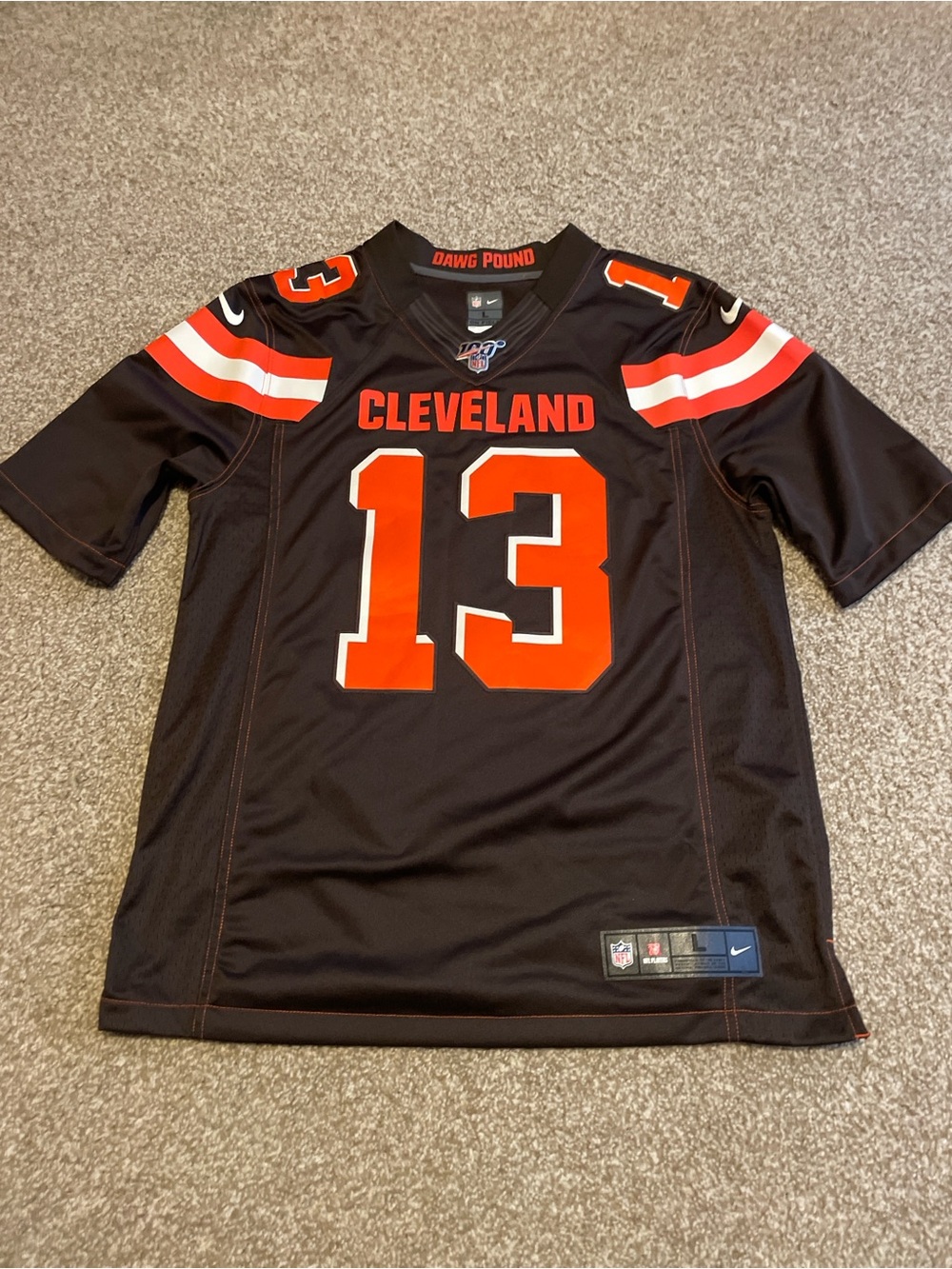 NFL Odell Beckham Jr Jersey #13 Men's large, “DAWG POUND” Cleveland browns